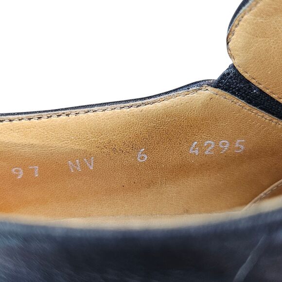 Vintage STEMAR Loafers US 7 UK 6 Black Leather Made In Italy Classic Dress Shoes